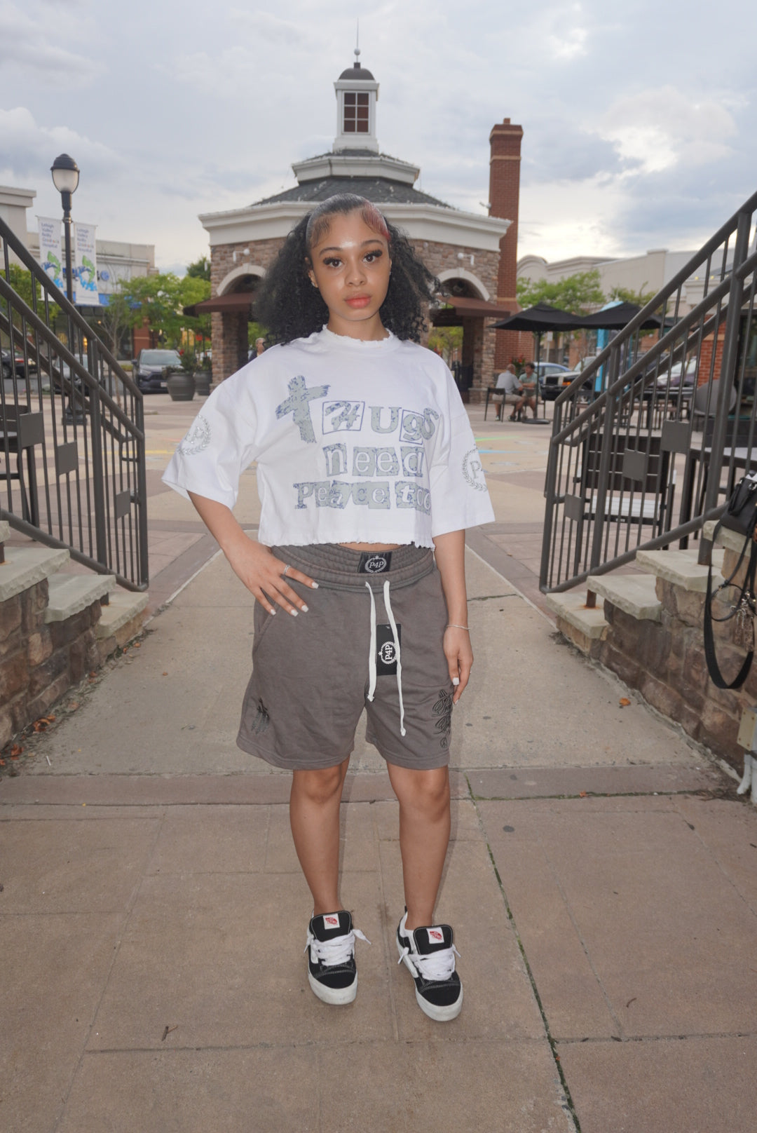 Washed “Grey” Double Waisted Shorts
