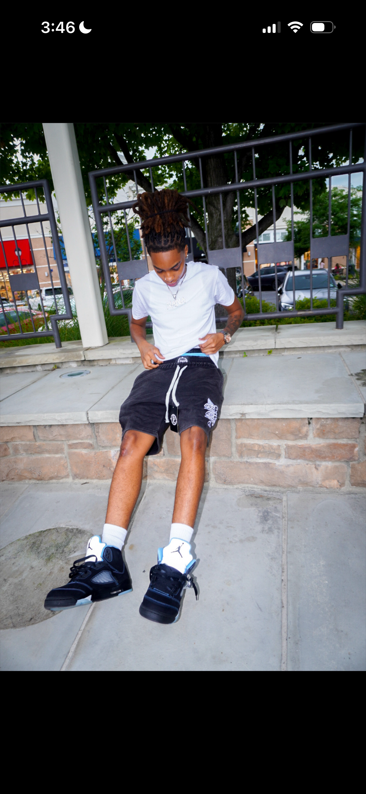 Washed “Black” Double Waisted Shorts