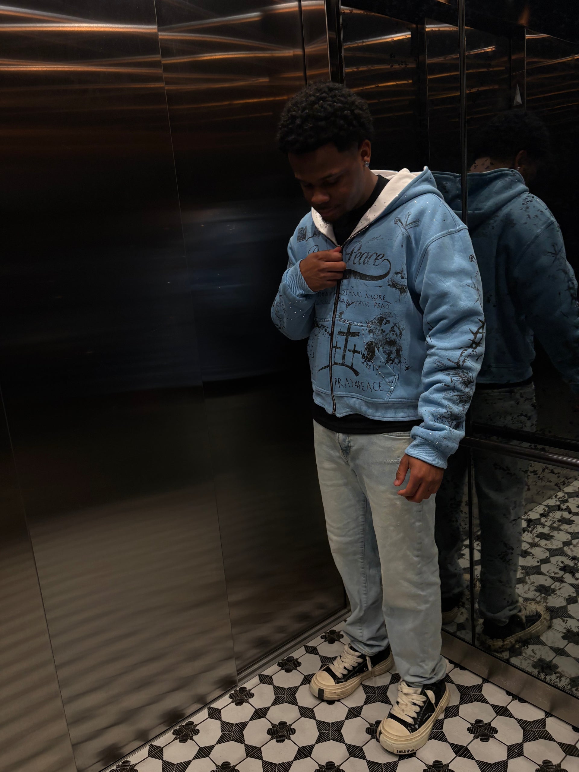 REVERSIBLE Blue & Creme “ETERNAL SKY”