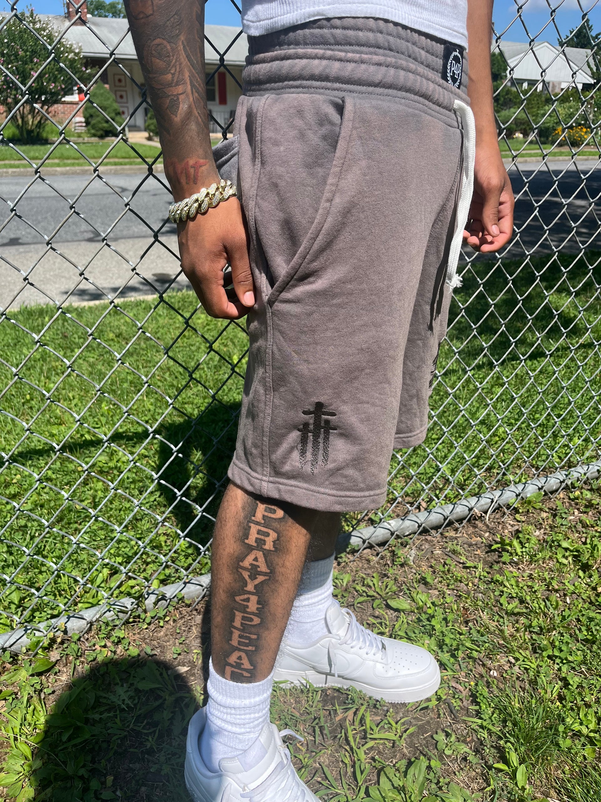 Washed “Grey” Double Waisted Shorts